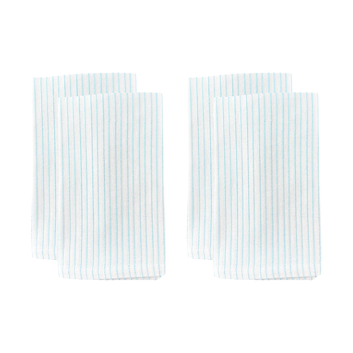 Stitched Cotton White/Blue Napkin, Set of 4