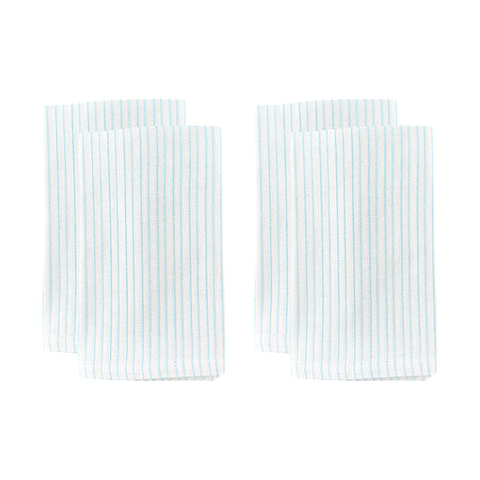Stitched Cotton White/Blue Napkin, Set of 4