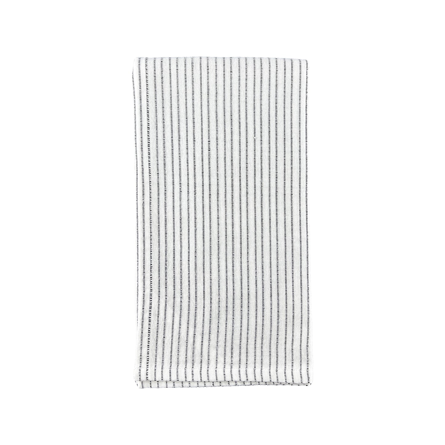 Stitched Cotton White/Black Tea Towel, Set of 2