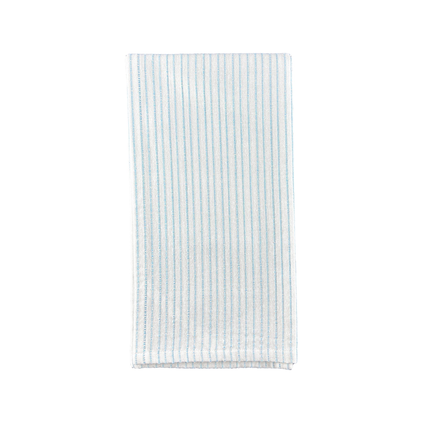 Stitched Cotton White/Blue Tea Towel, Set of 2