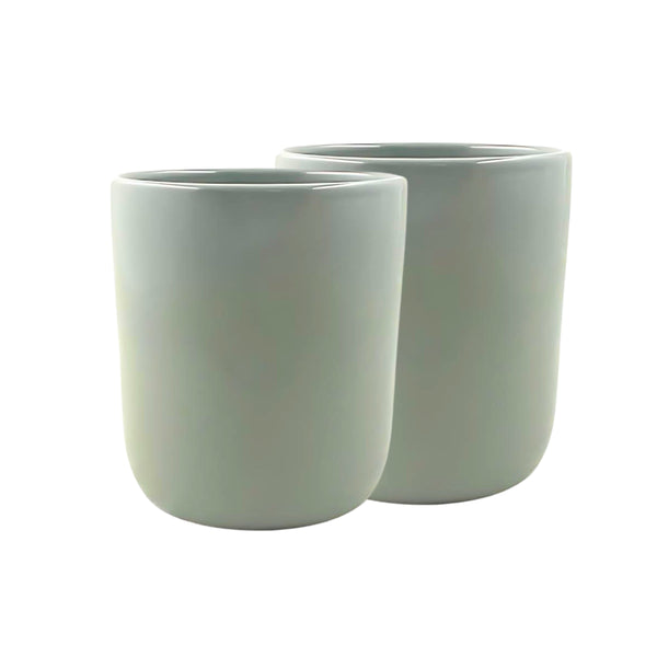 Reims Stoneware Pebble Utensil Cup, Set of 2 Canvas Home Grey, Hand Glazed, Kitchen Crock, Kitchen Utensil Cup, Pebble, Reims Collection, Reims Pebble, Reims Utensil Cup