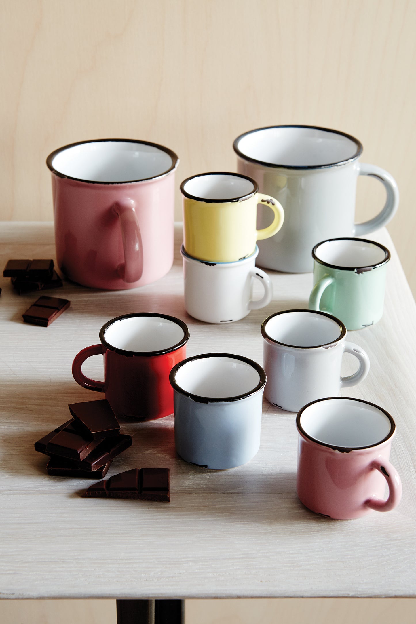Tinware Espresso Mug in Yellow - Set of 4