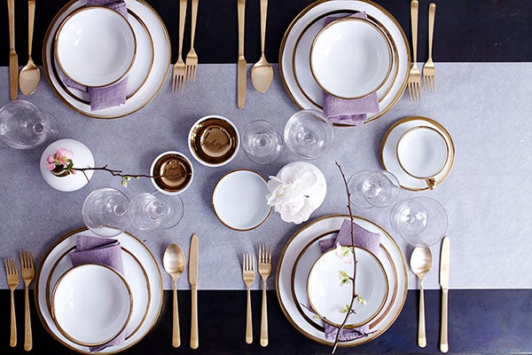 Dauville 3-piece place setting - Gold