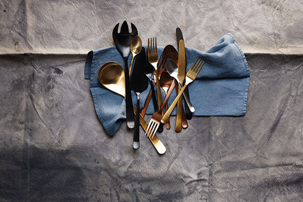 Oslo Cutlery Set in Tumbled Stainless Steel - Set of 5
