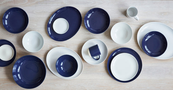 Shell Bisque Pasta Bowl Indigo - Set of 4