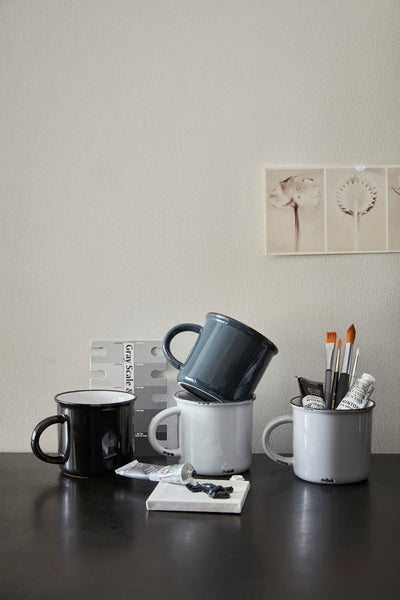 Tinware Mug in Black - Set of 4