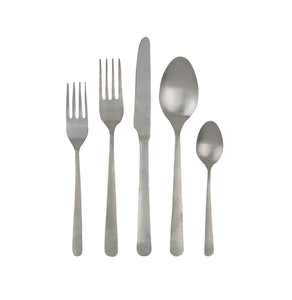 Oslo Cutlery Set in Tumbled Stainless Steel - Set of 5