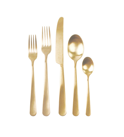 Oslo Cutlery Set in Matte Gold