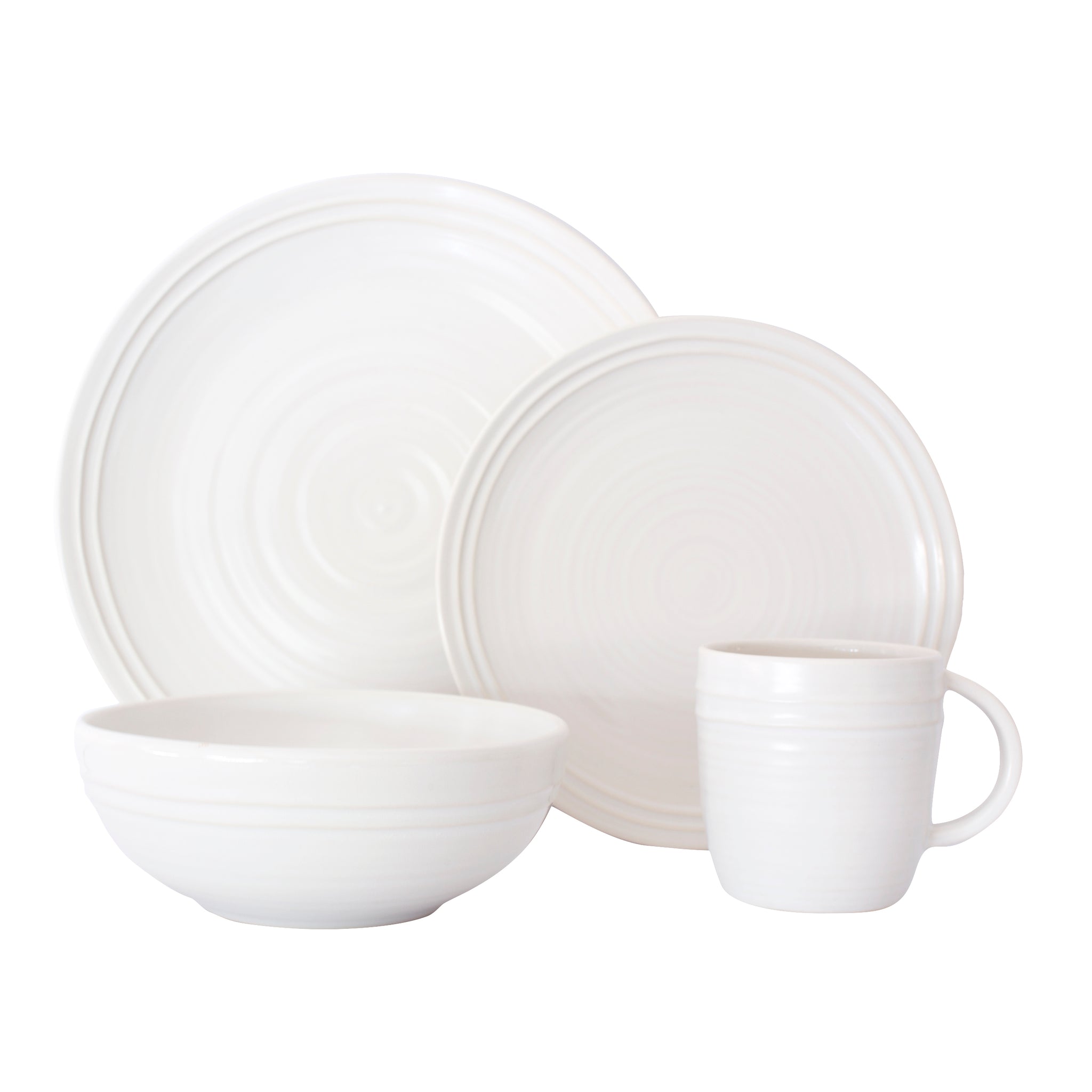 Lines 4-piece place setting - White/White