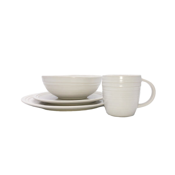 Lines 4-piece place setting - White/White
