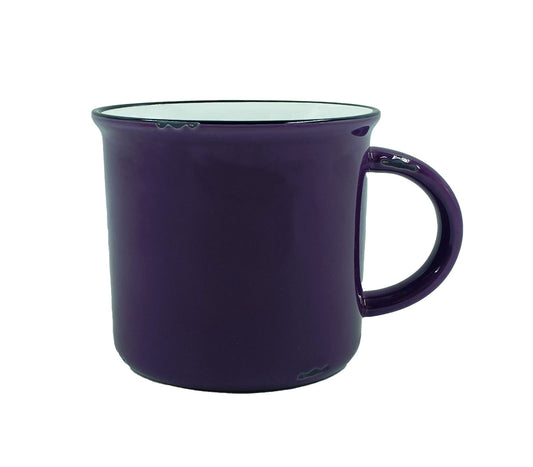 Tinware Mug in Plum - Set of 4 Canvas Home breakfast, coffee, contemporary dinnerware, dinnerware sets, hot chocolate, mugs & cups, tea