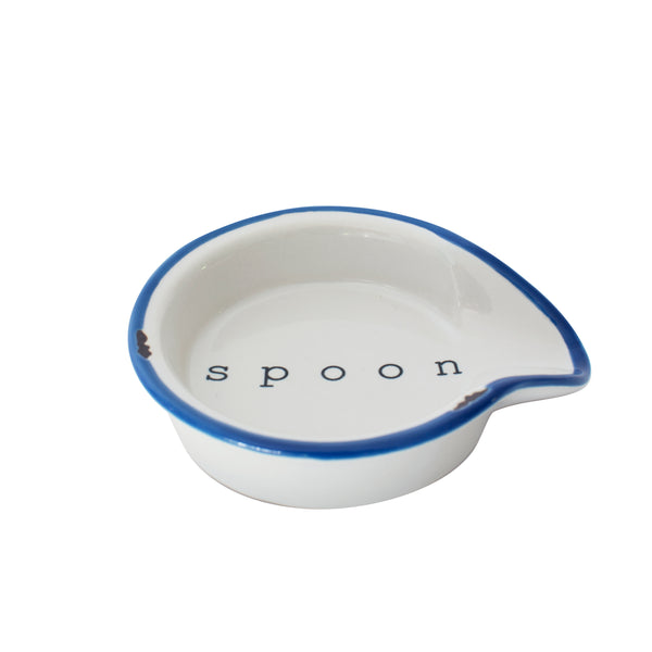 Tinware 7-Piece Prep Set- White w/ Blue Rim
