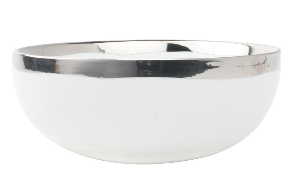 Dauville Platinum Metallic Porcelain Cereal Bowl, Set of 4 Canvas Home Bowls, Cereal Bowl, Cereal Bowl Set, Dauville, Dauville Cereal Bowl, Dauville Collection, Dauville Platinum Cereal Bowl, Dauville Platinum Metallic Porcelain Cereal Bowl, Dauville Porcelain Cereal Bowl, Platinum, Platinum Metallic Porcelain Cereal Bowl, Porcelain Cereal Bowl, White, White & Silver