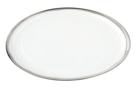 Dauville Platinum Metallic Porcelain Platter Canvas Home Dauville, Dauville Collection, Dauville Platinum, Dauville Platinum Metallic, Dauville Platinum Metallic Porcelain Platter, Dauville Platinum Porcelain Platter, Dauville Porcelain Platter, Dauville Serving Platter, Platinum, Platinum Metallic, Platinum Metallic Accent, Platinum Rim, Porcelain Platter, Serving Platter, Serving Trays + Platters, Silver, Silver Rim, White, White & Platinum, White & Platinum Platter, White & Silver, White & Si