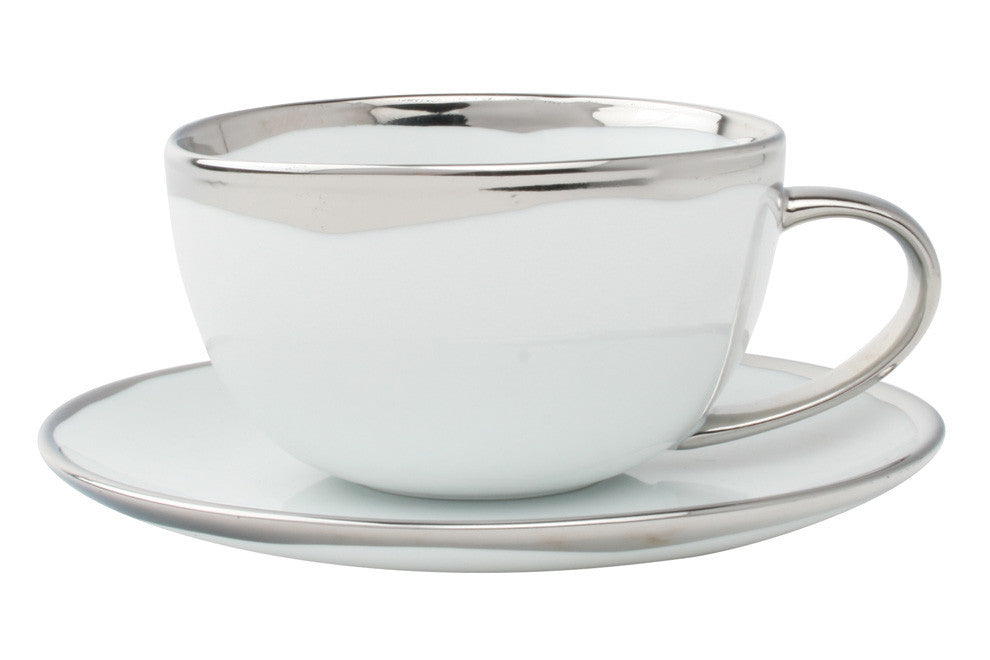 Dauville Cup & Saucer in Platinum - Canvas Home