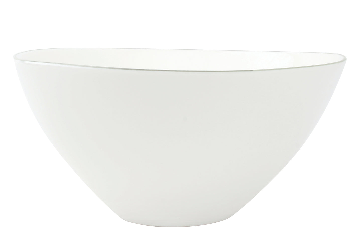 Abbesses Grey Rim Porcelain Serving Bowl, Set of 2 Canvas Home Abbesses, Abbesses Collection, Abbesses Grey Rim, Colored Rim, Grey, Grey Rim, Porcelain, Salad Bowl, Serveware, Serving, Serving Bowl, Serving Bowls, Set of 2, White