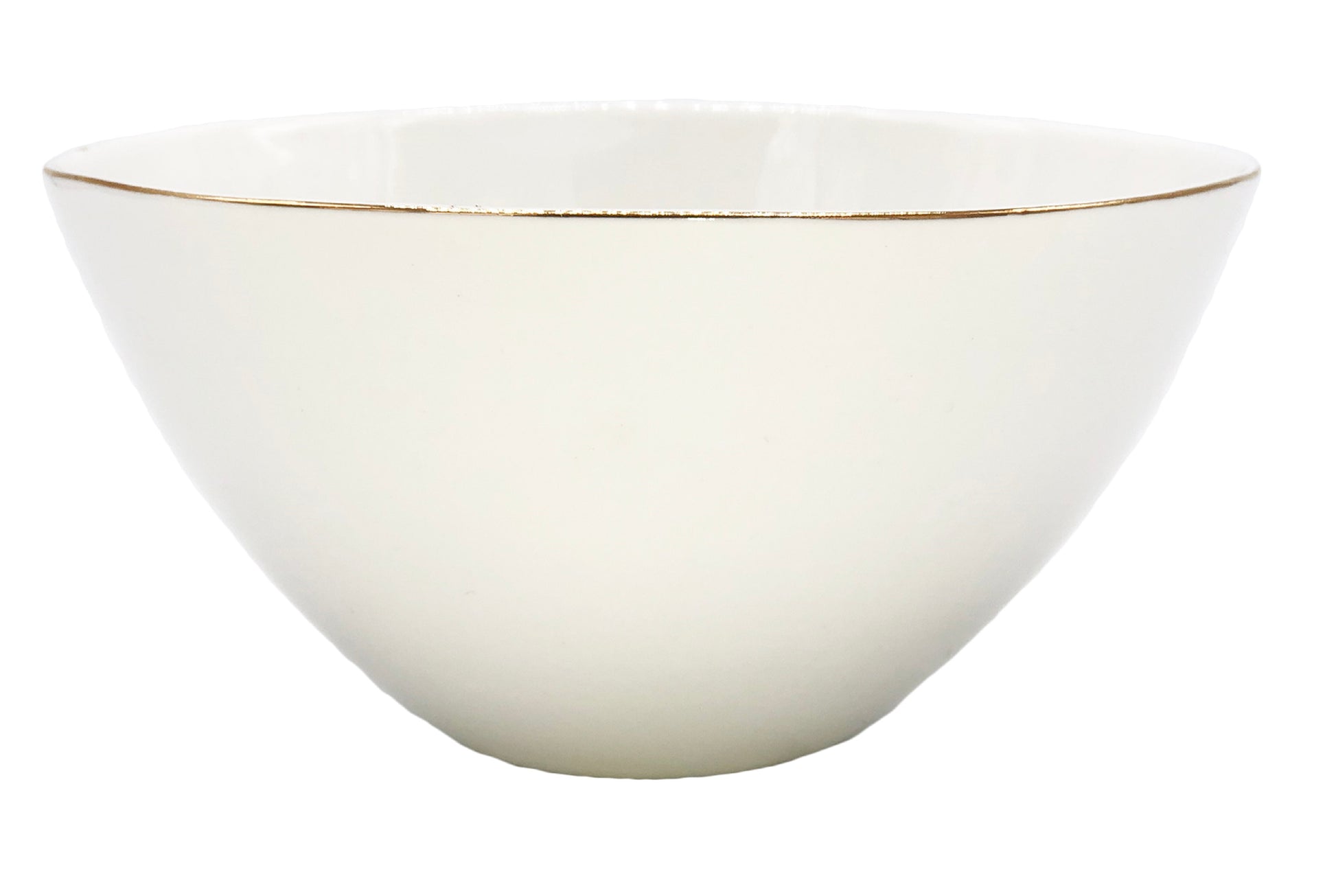 Abbesses Gold Rim Porcelain Cereal Bowl, Set of 4 Canvas Home Abbesses, Abbesses Bowl, Abbesses Cereal Bowl, Abbesses Collection, Abbesses Gold Rim, Bowls, Colored Rim, Colored Rim Dinnerware, Gold, Gold Rim, Porcelain, Porcelain Dinnerware, White, White & Gold