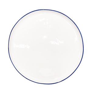 Abbesses Large Plate Blue Rim - Set of 4