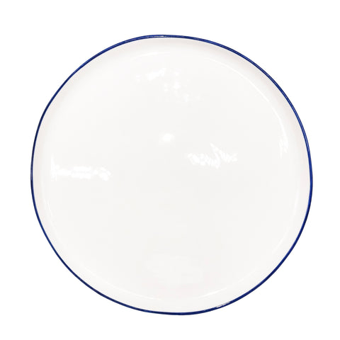 Abbesses Large Plate Blue Rim - Set of 4