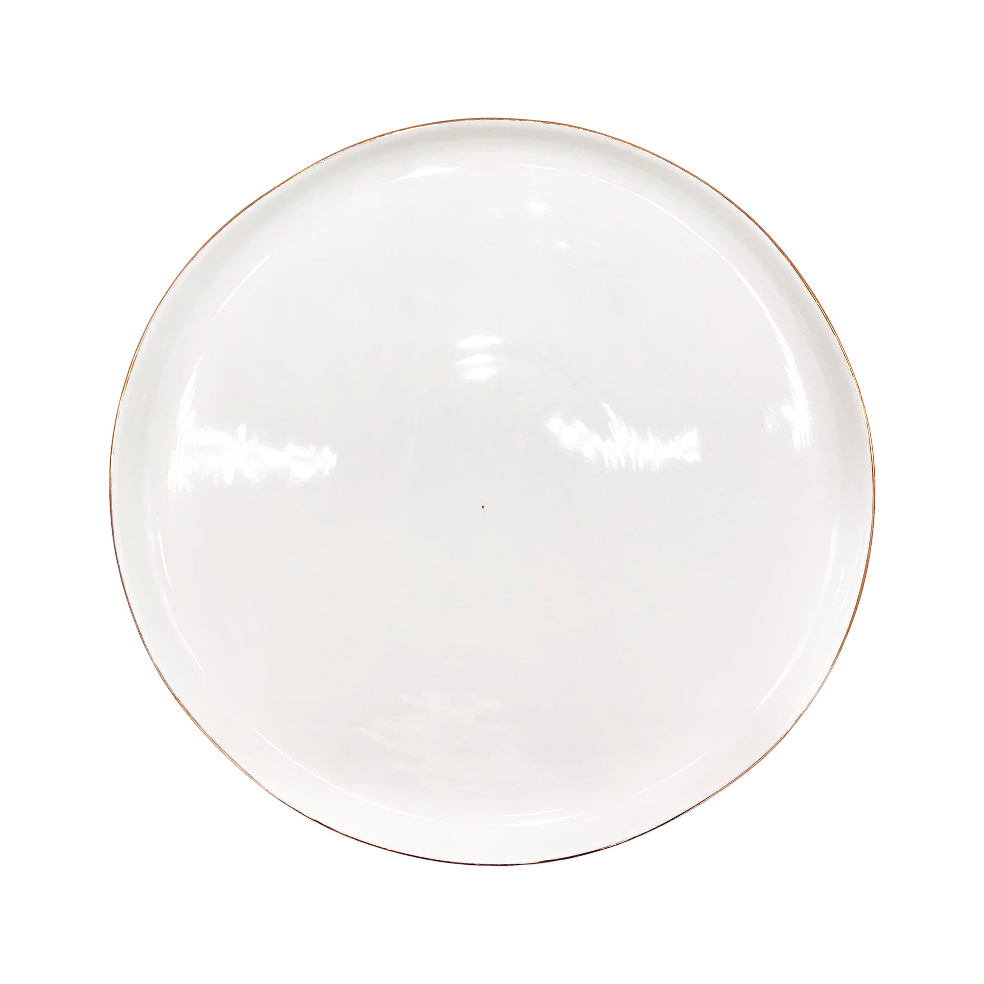 Abbesses Hand Glazed Porcelain Plate White with Hand Painted