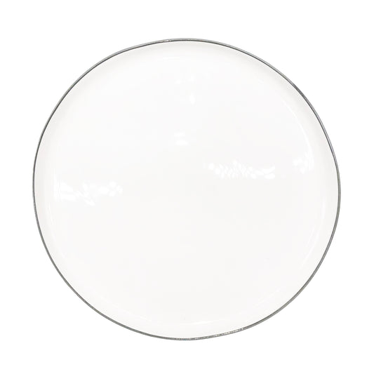 Abbesses Grey Rim Porcelain Dinner Plate, Set of 4 Canvas Home Abbesses, Abbesses Collection, Abbesses Dinner Plate, Abbesses Dinner Plate Set, Abbesses Grey Rim, Casual Dinnerware, Colored Rim, Colored Rim Dinnerware, Dinner Plates, Grey, Grey Rim, Plates, Porcelain, Porcelain Dinnerware, Set of 4, White, White & Grey