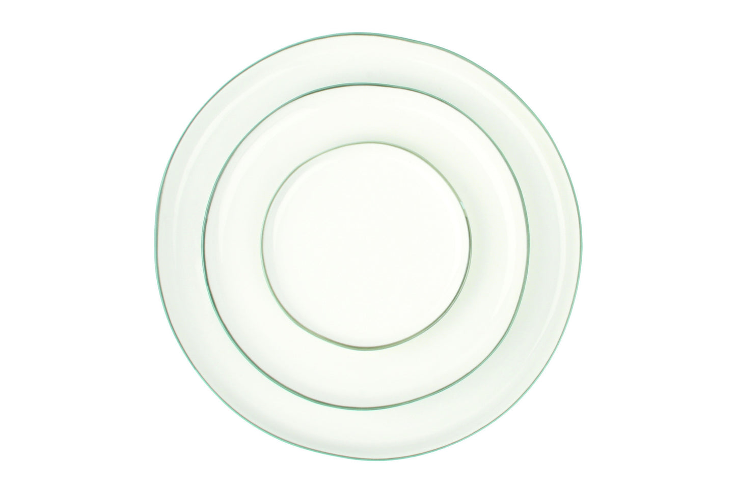 Abbesses Grey Rim Porcelain Salad Plate, Set of 4 Canvas Home Abbesses, Abbesses Collection, Abbesses Grey Rim, Abbesses Salad Plate, Abbesses Salad Plate Set, Casual Dinnerware, Colored Rim, Colored Rim Dinnerware, Grey, Grey Rim, Plates, Porcelain, Porcelain Dinnerware, Salad Plate, Set of 4, White, White & Grey