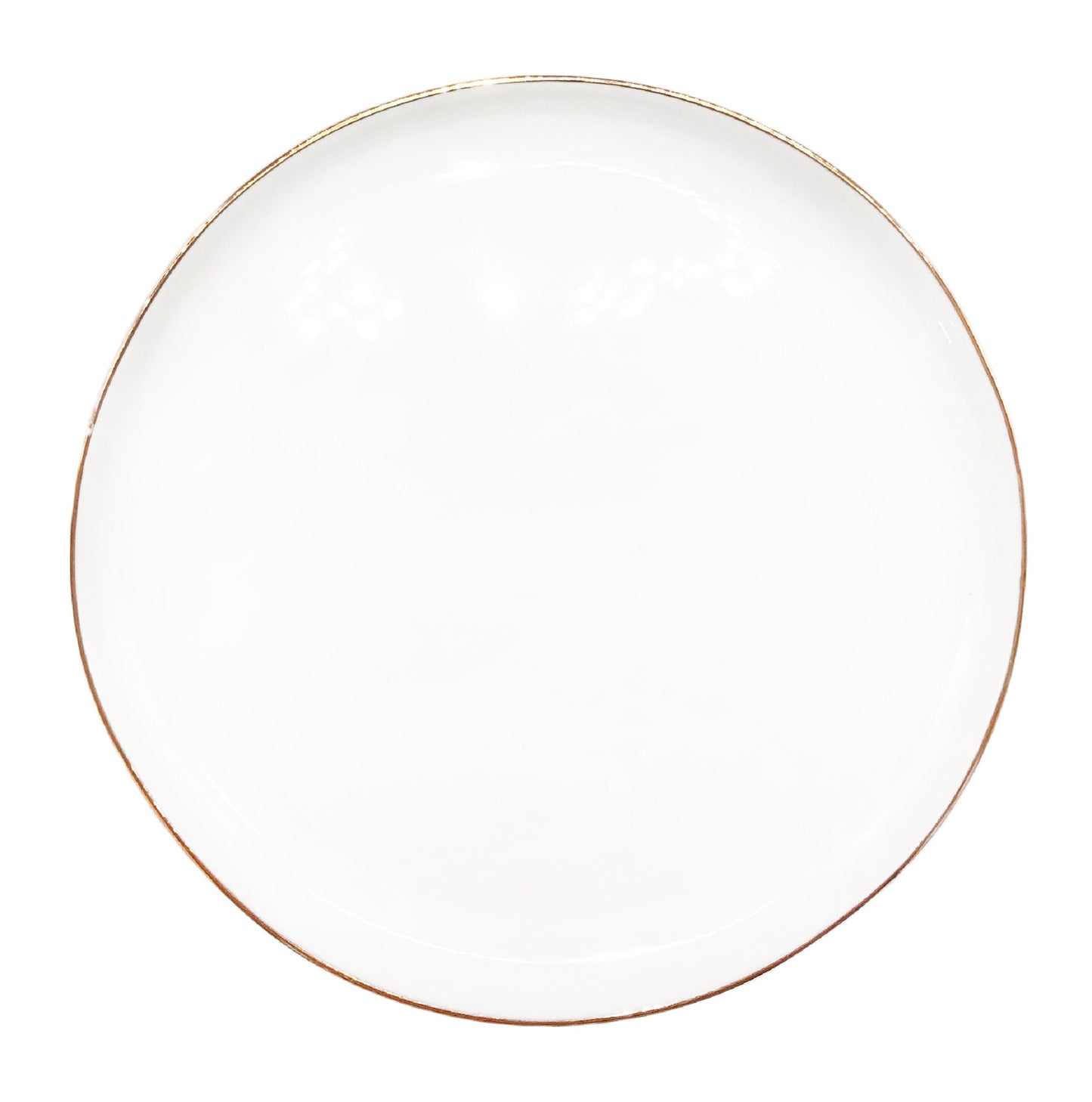 Abbesses Gold Rim Porcelain Salad Plate, Set of 4 Canvas Home Abbesses, Abbesses Collection, Abbesses Gold Rim, Abbesses Salad Plate, Abbesses Salad Plate Set, Casual Dinnerware, Colored Rim, Colored Rim Dinnerware, Gold, Gold Rim, Plates, Porcelain, Porcelain Dinnerware, Salad Plate, Set of 4, White, White & Gold