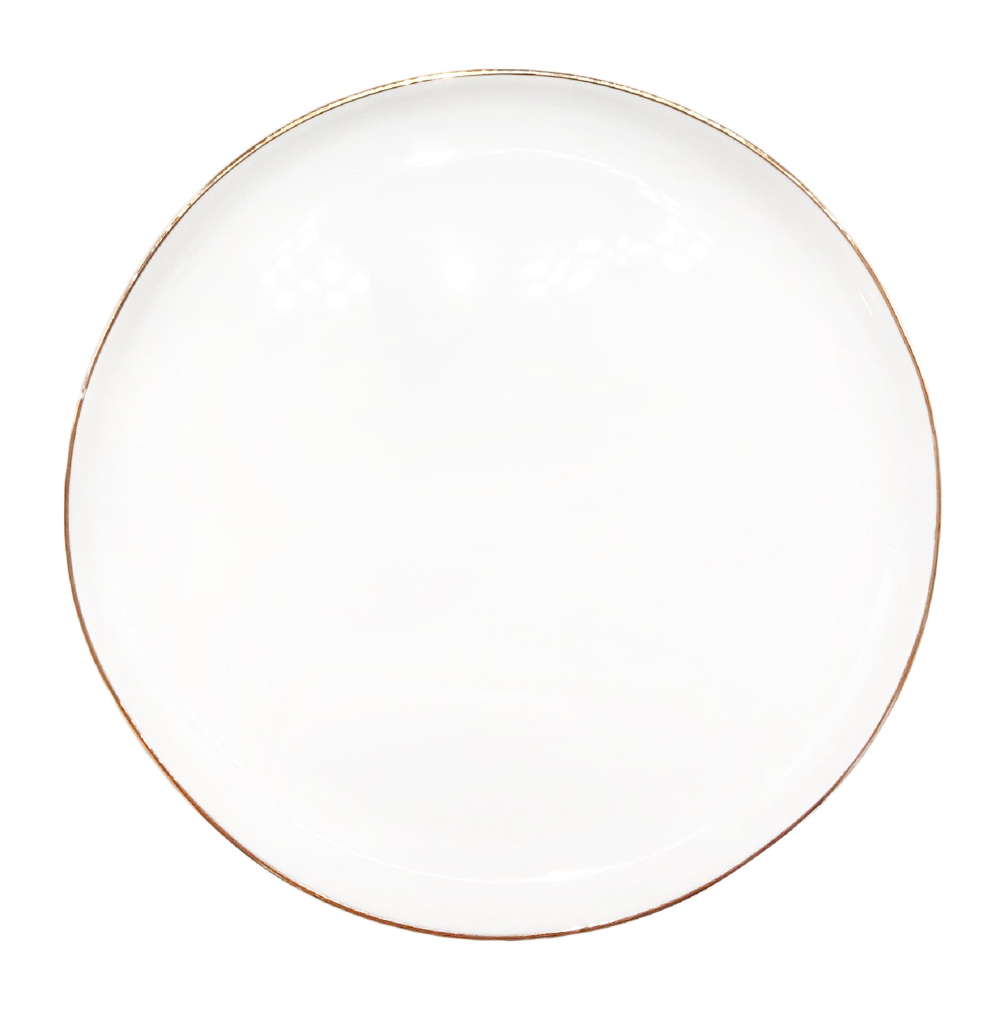 Abbesses Gold Rim Porcelain Salad Plate, Set of 4 Canvas Home Abbesses, Abbesses Collection, Abbesses Gold Rim, Abbesses Salad Plate, Abbesses Salad Plate Set, Casual Dinnerware, Colored Rim, Colored Rim Dinnerware, Gold, Gold Rim, Plates, Porcelain, Porcelain Dinnerware, Salad Plate, Set of 4, White, White & Gold