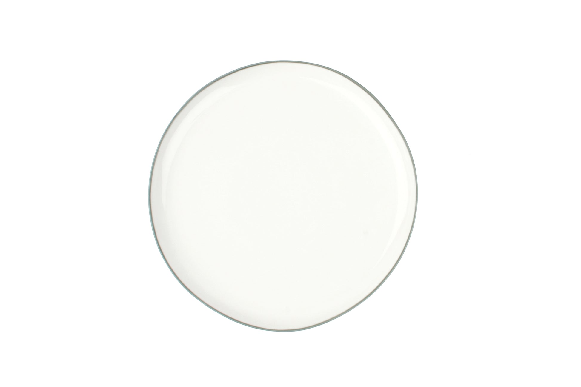 Abbesses Grey Rim Porcelain 16 Piece Dinnerware Set, Service For 4 Canvas Home 16 Piece Dinnerware Set, Abbesses, Abbesses Collection, Abbesses Grey Rim, Casual Dinnerware, Colored Rim, Colored Rim Dinnerware, Dinnerware Set, Grey, Grey Rim, Porcelain, Porcelain Dinnerware, Service For 4, White, White & Grey