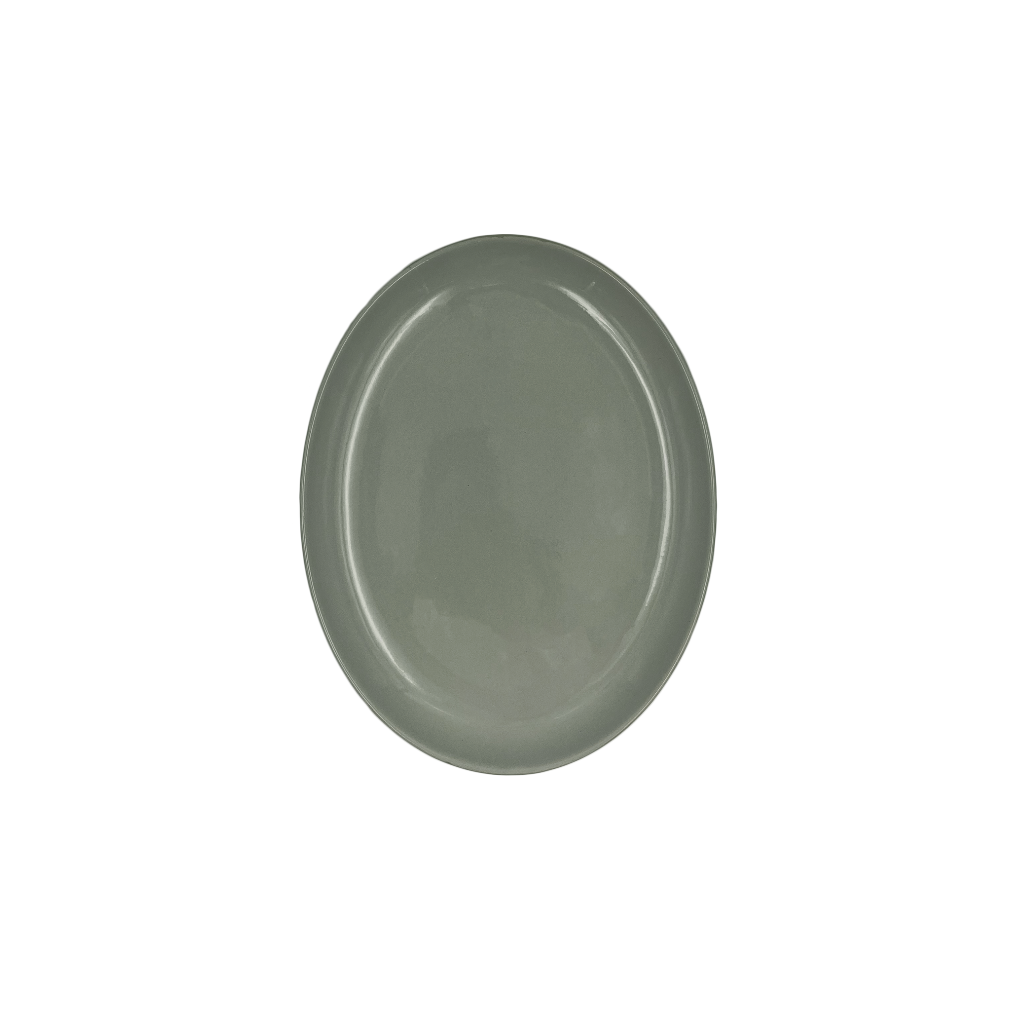 Shell Bisque Large Oval Plate- Grey- Set of 4