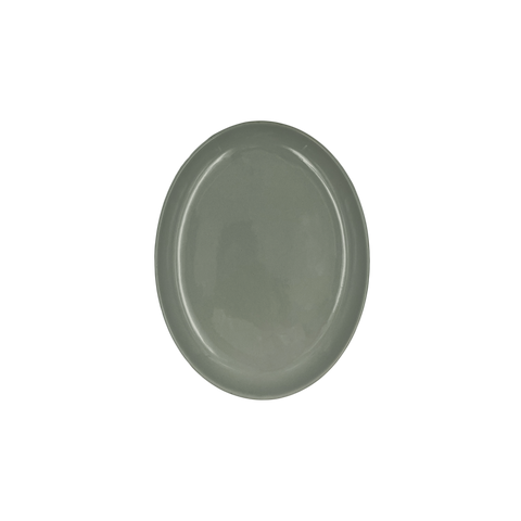 Shell Bisque Large Oval Plate- Grey- Set of 4