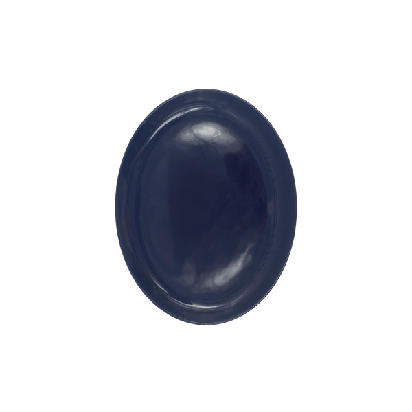 Shell Bisque Large Oval Plate- Indigo- Set of 4