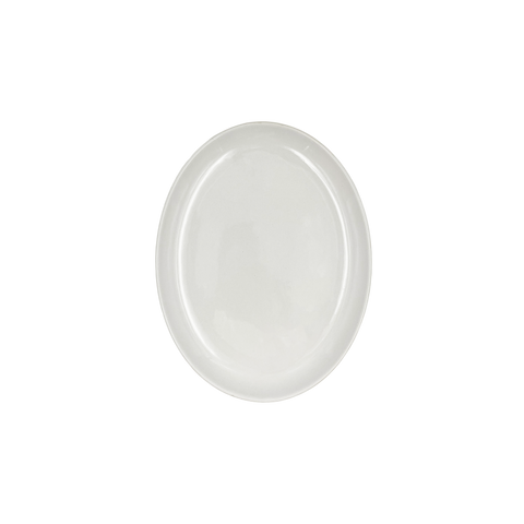 Shell Bisque Large Oval Plate- White- Set of 4