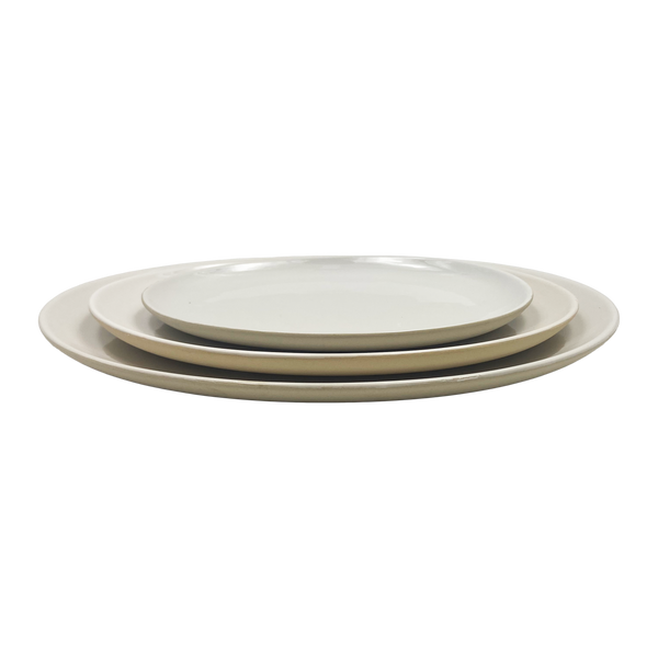 Shell Bisque Medium Oval Plate- White- Set of 4