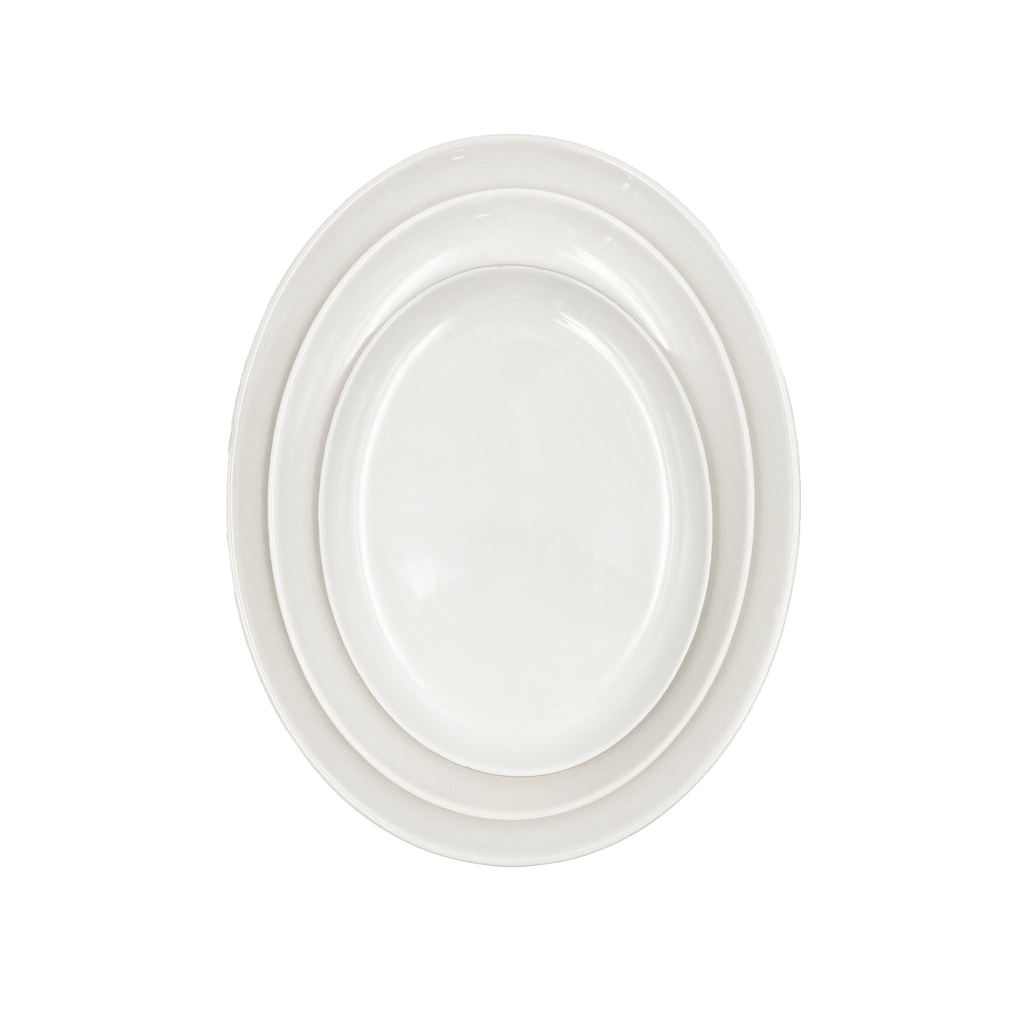 White oval dinner sales plates