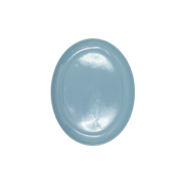 Shell Bisque Extra Large Oval Plate- Blue - Set of 2