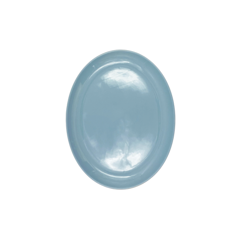 Shell Bisque Extra Large Oval Plate- Blue - Set of 2