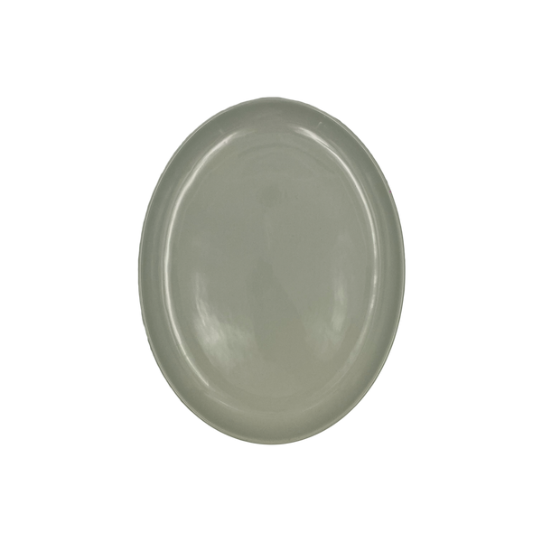 Shell Bisque Extra Large Oval Plate- Grey- Set of 2