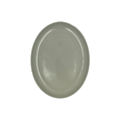 Shell Bisque Extra Large Oval Plate- Grey- Set of 2