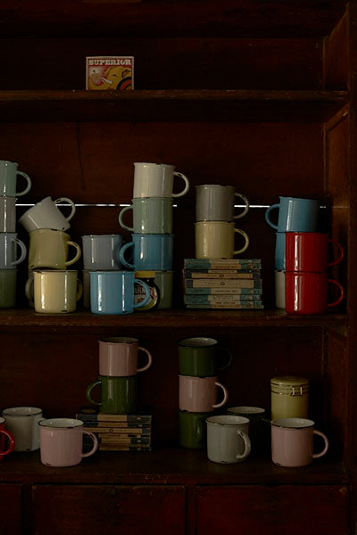 Tinware Mug in Pea Green - Set of 4