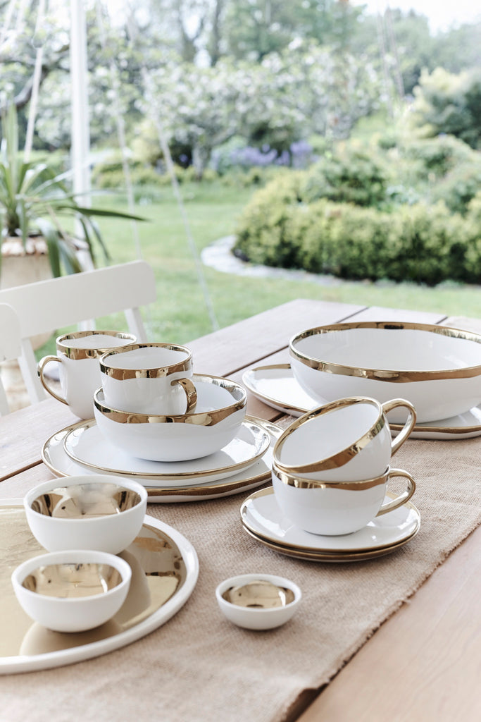 Dauville Dinner Plate in Gold Set of 4 Canvas Home