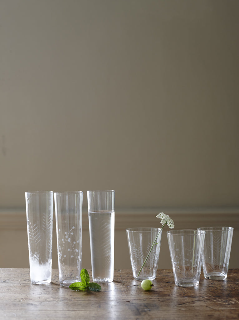 Set of 6 Square Printed Water Glasses