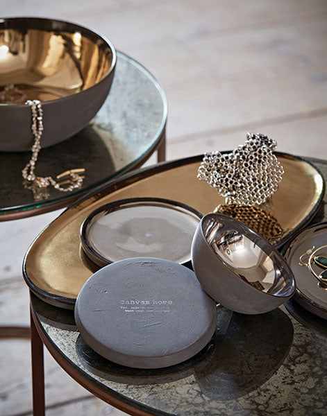 Dauville Platinum Metallic Porcelain Charger Plate Canvas Home Charger, Charger Plate, Dauville, Dauville Charger, Dauville Collection, Platinum, Porcelain, Porcelain Charger Plate, White, White & Platinum, White & Silver