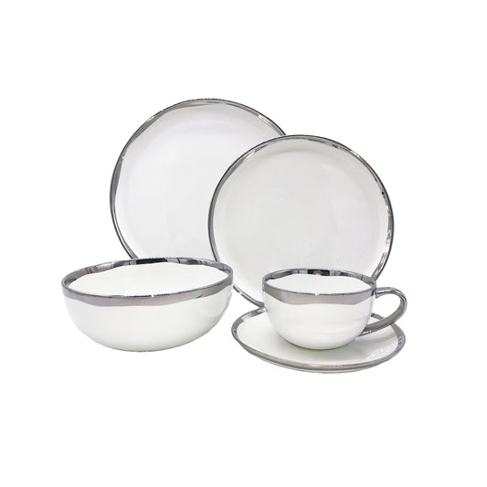 Dauville Platinum Metallic Porcelain 5 Piece Dinnerware Set, Service For 1 Canvas Home Dauville, Dauville Cereal Bowl, Dauville Collection, Dauville Dinner Plate, Dauville Dinnerware Set, Dauville Platinum, Dauville Platinum Cereal Bowl, Dauville Platinum Dinner Plate, Dauville Platinum Metallic, Dauville Platinum Metallic Porcelain Cereal Bowl, Dauville Platinum Metallic Porcelain Salad Plate, Dauville Platinum Porcelain Dinner Plate, Dauville Platinum Porcelain Salad Plate, Dauville Porcelain 