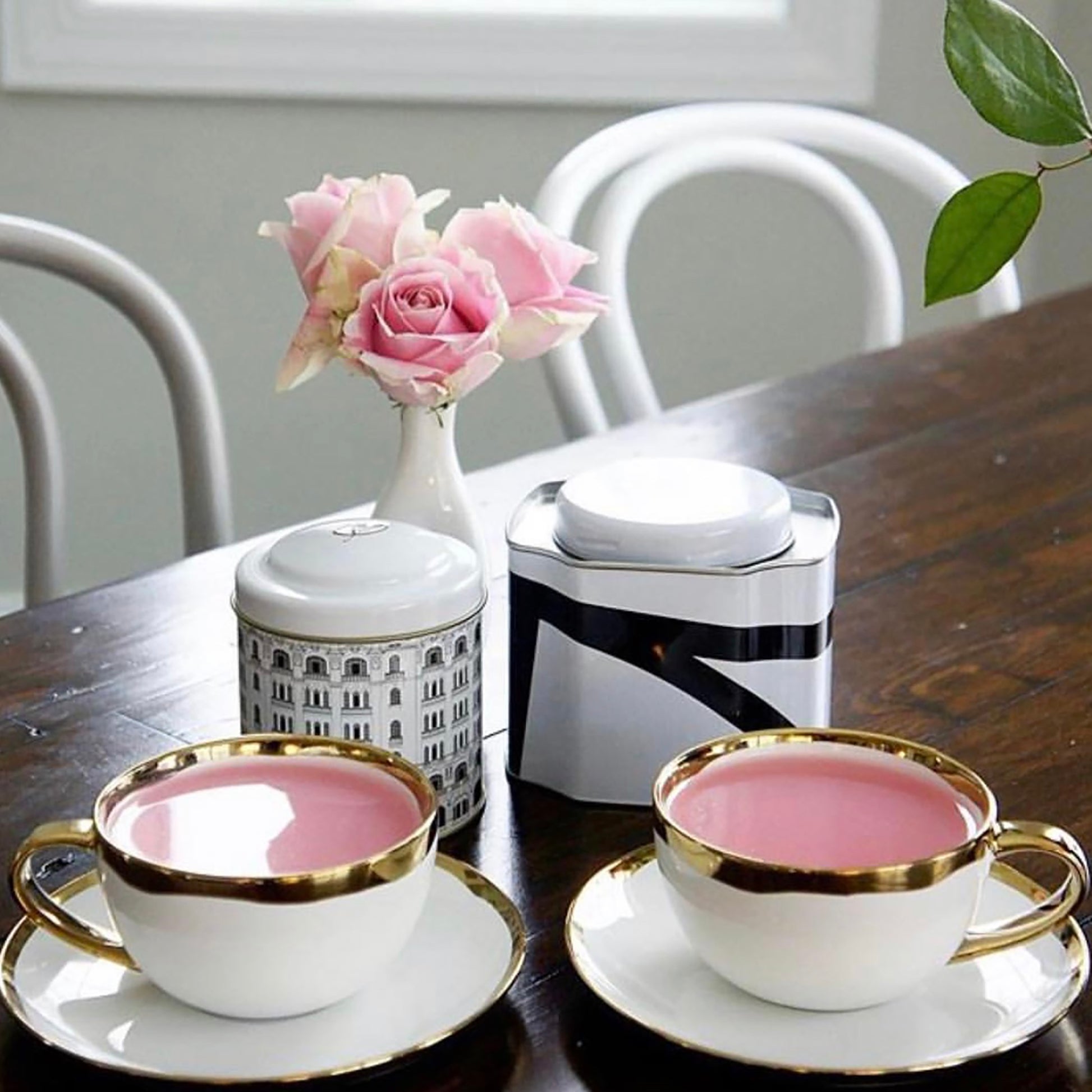 Dauville Gold Metallic Porcelain Cup & Saucer Canvas Home Coffee + Tea, Dauville, Dauville Collection, Dauville Gold Cup & Saucer, Dauville Gold Metallic, Dauville Porcelain Teacup, Gold, Gold Accent, Gold Metallic Porcelain Teacup, Gold Rim, Mugs + Cups, Porcelain, Porcelain Cup & Saucer, Porcelain Teacup, Teacup, White, White & Gold