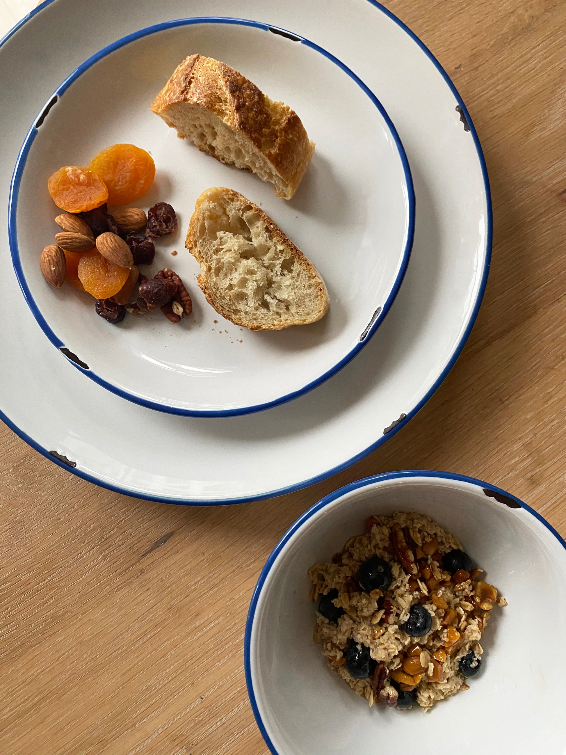 Tinware Salad Plate in White/Blue - Set of 4 Canvas Home "contemporary dinnerware", $10-$20, canvas home, Plates, red-white-blue, related-tinware-plates, Tinware Collection, White