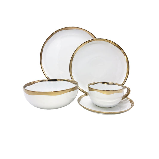 Dauville Gold Metallic Porcelain 5 Piece Dinnerware Set, Service For 1 Canvas Home Dauville, Dauville Cereal Bowl, Dauville Collection, Dauville Dinner Plate, Dauville Dinnerware Set, Dauville Gold, Dauville Gold Cereal Bowl, Dauville Gold Cup & Saucer, Dauville Gold Dinner Plate, Dauville Gold Metallic, Dauville Gold Metallic Porcelain Cereal Bowl, Dauville Gold Metallic Porcelain Dinner Plate, Dauville Gold Salad Plate, Dauville Porcelain Cereal Bowl, Dauville Porcelain Cup & Saucer, Dauville 