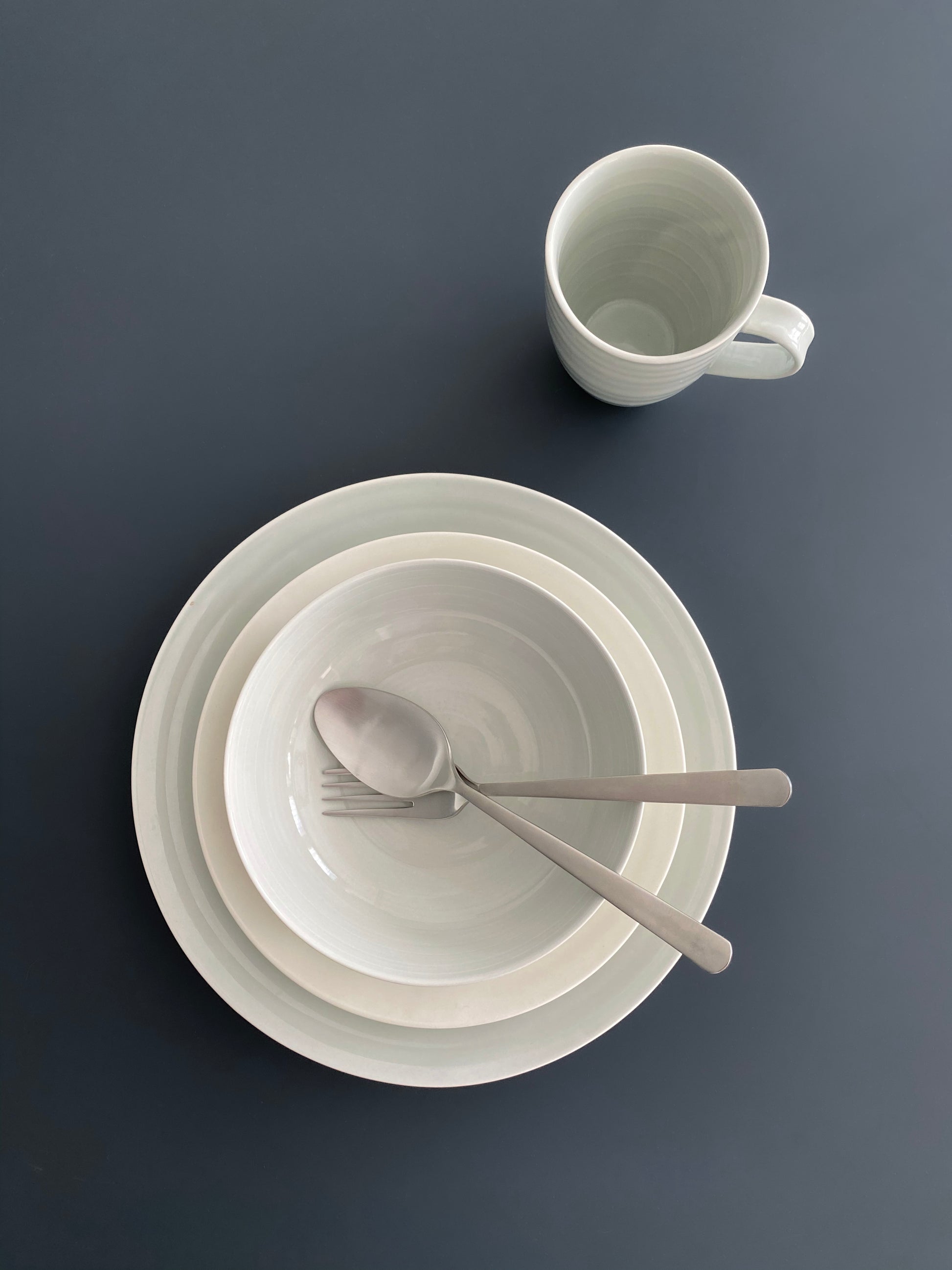 Daniel Smith Mug - Set of 4 - Smoke Canvas Home canvas home, contemporary dinnerware, Daniel Smith, Daniel Smith Collection, dinner party, dinnerware, dinnerware sets, dish sets, family, Large, modern dinnerware, Mug, mugs & cups, Place Setting, Plates, simple dinnerware, Smoke, tabletop, tableware