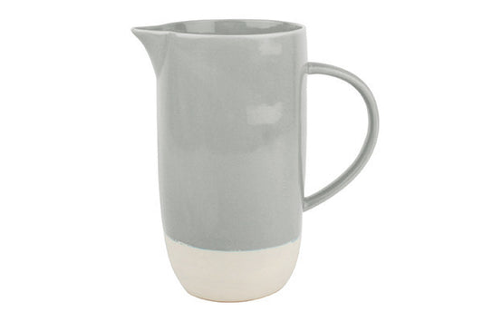 Shell Bisque Grey Porcelain Pitcher Canvas Home Beverage Pitcher, Casual Dinnerware, Drink Dispenser, Grey, Handmade Pitcher, Pitcher, Pitchers + Carafes, Shell Bisque, Shell Bisque Collection, Shell Bisque Grey, Shell Bisque Pitcher, Vase, Water Pitcher
