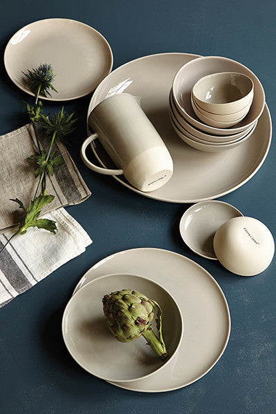 Shell Bisque Grey Porcelain Pitcher Canvas Home Beverage Pitcher, Casual Dinnerware, Drink Dispenser, Grey, Handmade Pitcher, Pitcher, Pitchers + Carafes, Shell Bisque, Shell Bisque Collection, Shell Bisque Grey, Shell Bisque Pitcher, Vase, Water Pitcher